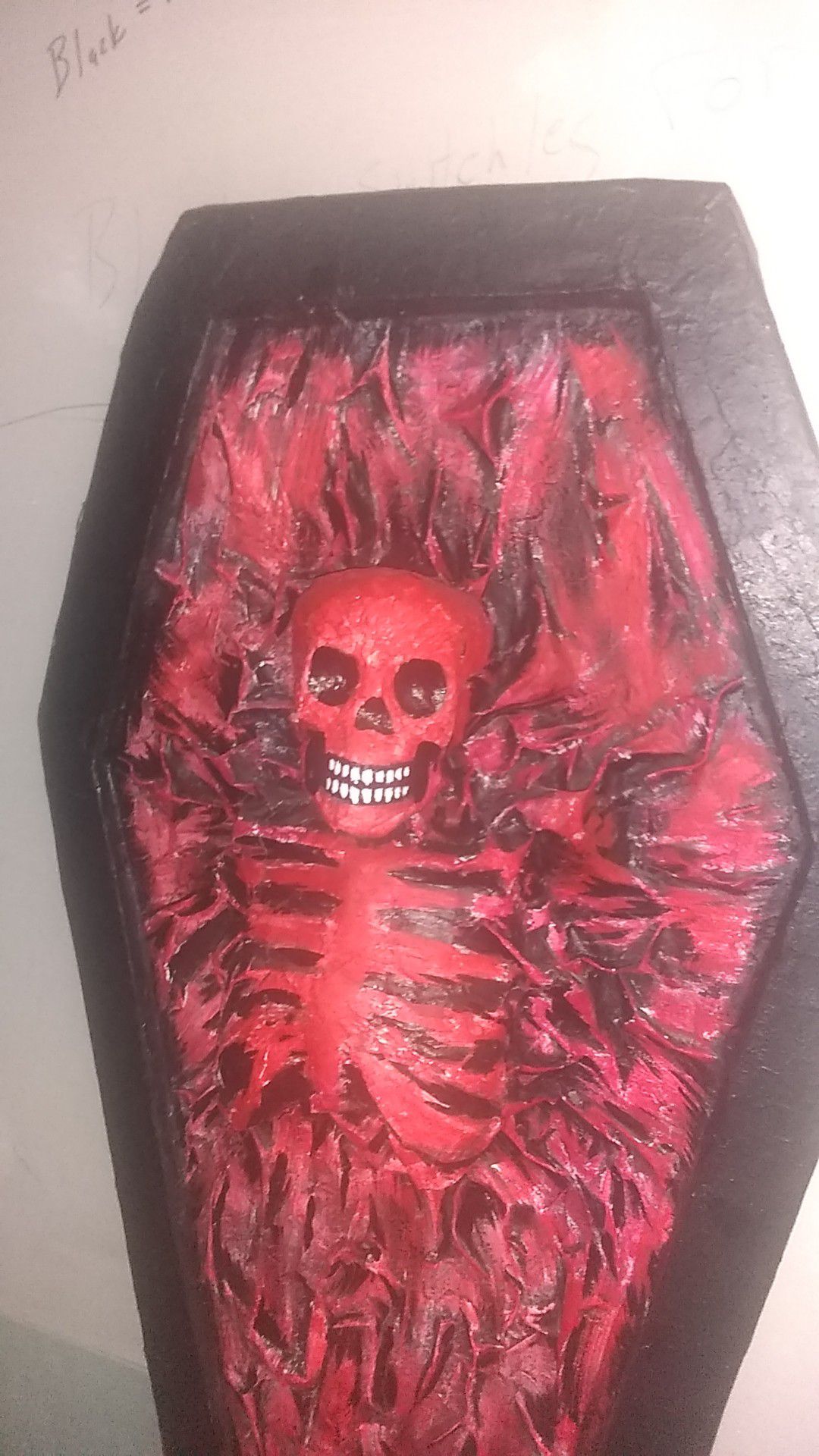 Red coffin skeleton