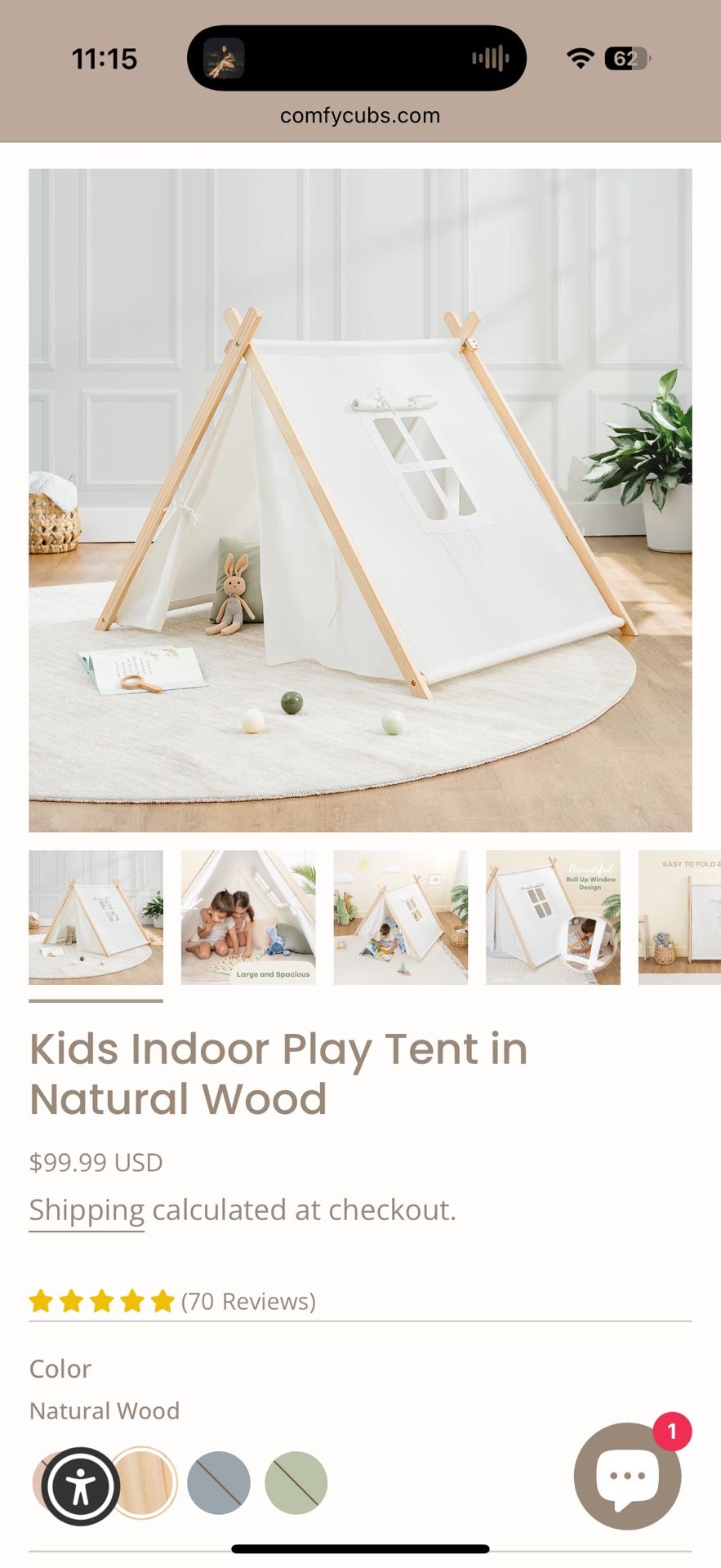 Kids Indoor Play Tent (Brand new - Open Box)