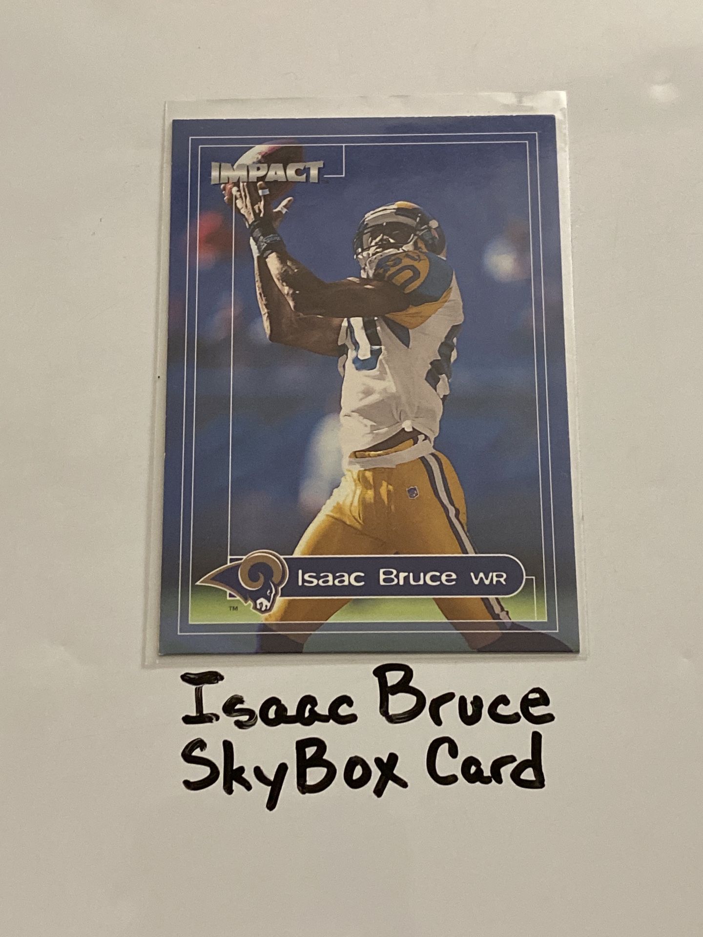 Isaac Bruce St. Louis Rams Hall of Fame WR SkyBox Card. 
