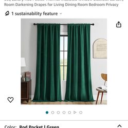 Green Suede Satin Curtains…