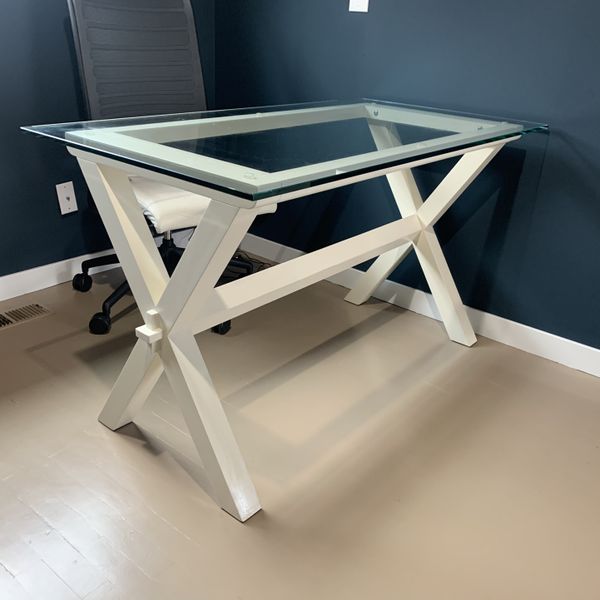 Pottery barn glass desk Table Excellent Condition for Sale in Renton, WA OfferUp