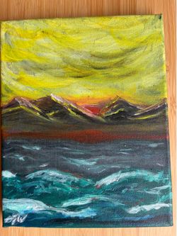 Mountain and sea painting