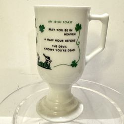 Vintage Irish Coffee Mug Recipe & Irish Toast Milk Glass (St. Patrick’s Day)