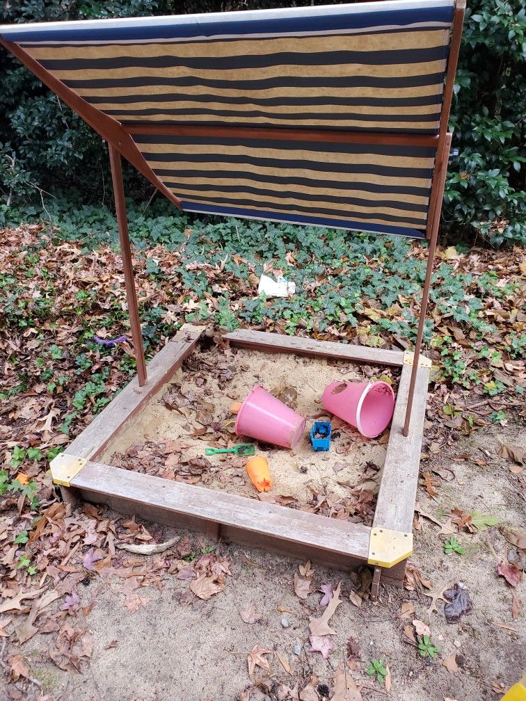 Sand Pit, Buckets And Shovels