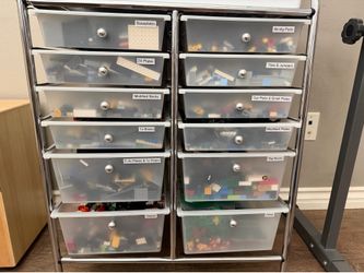 Legos- Bulk sorted, includes all organizers