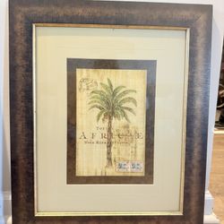 Wall Decor Palm Tree Wales Africa Stamps 2 Pieces tobacco and coconut