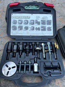 POWERBULLT® A/C CLUTCH & ORIFICE TUBE REMOVAL KIT NÉCESSAIRE DE DEPOSE ET 18PC. DOTECE DE COCION E INST INSTALLATION D'EMBRAYAGE ET DE TUBE JUEGO DE R