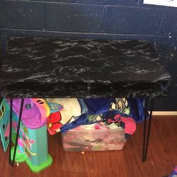 Black Marble Desk Wood 
