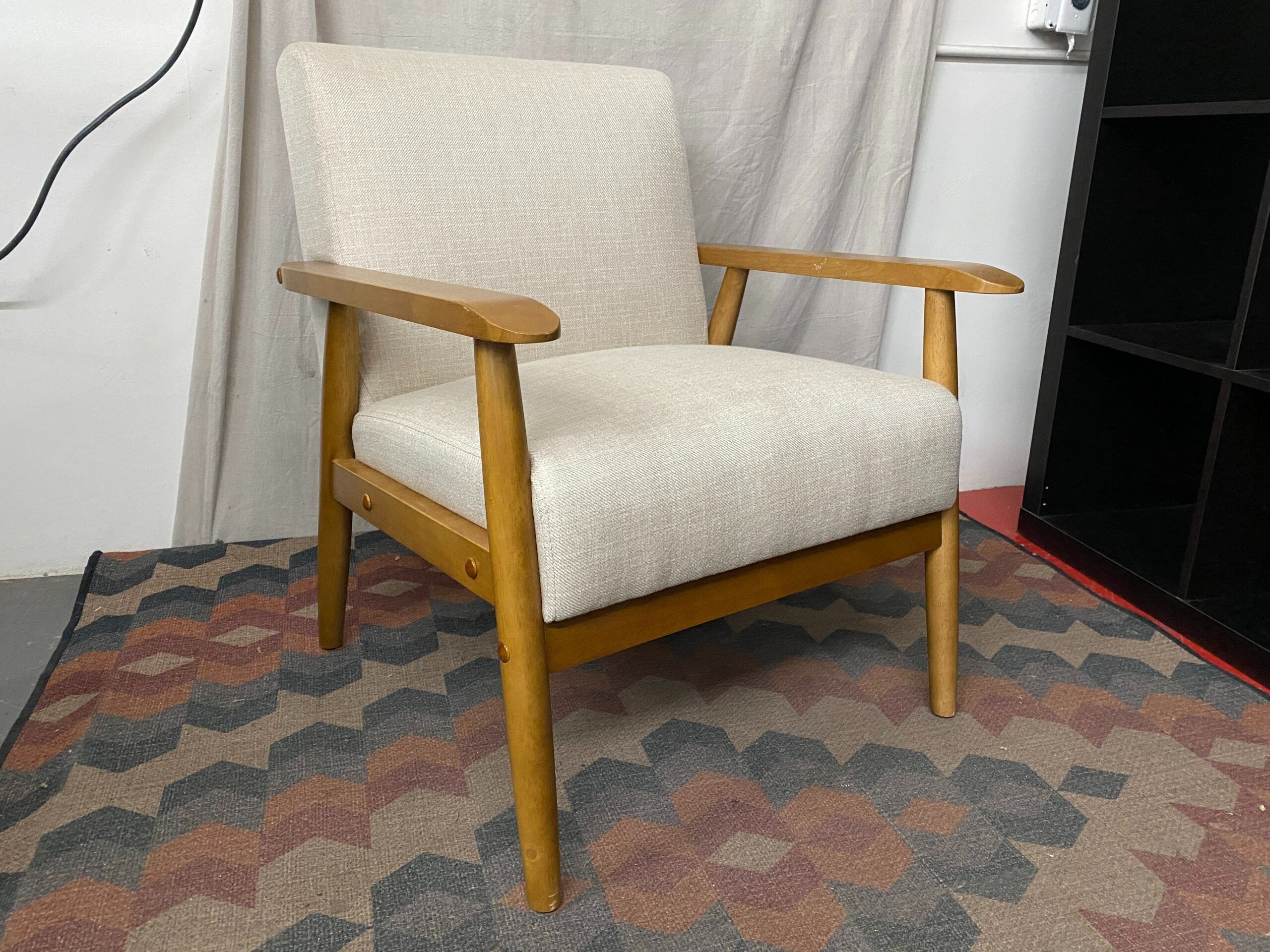 MCM Style Wood Framed Lounge Chair