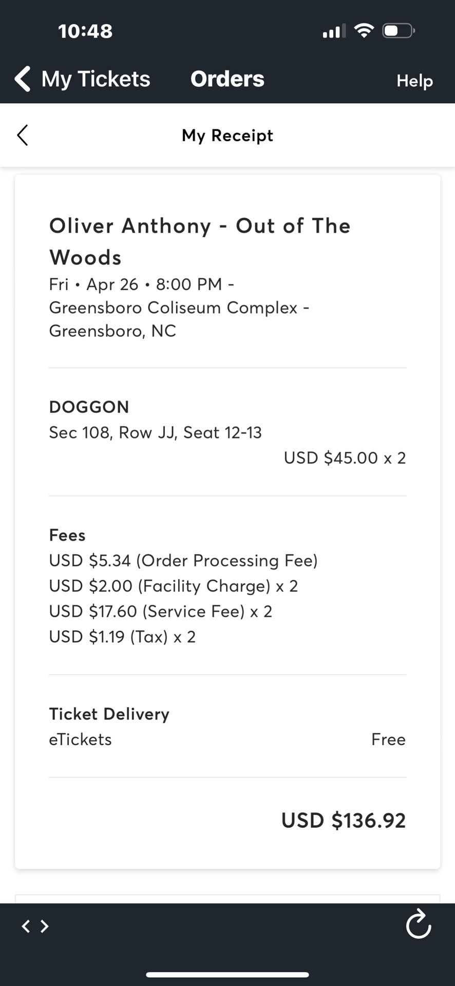 Oliver Anthony Tickets