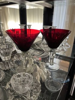 Ruby Red Martini Glasses – Set of 2
