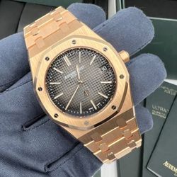 AP Automars Piguett rose Gold watch with black dial men’s luxury Swiss watch