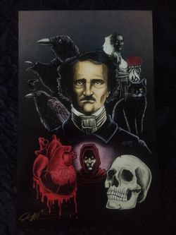 Edgar Allen Poe Art Print Signed by Artist