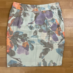 Emporio Armani Floral Silk Skirt (Made In Italy Size IT 46) US 10 Pre-Owned Good