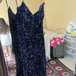 Blue Sequin Mermaid Gown 