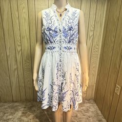 High-end light luxury printed dress women's clothing mid-length country style sleeveless A-line pleated skirt trend in summer 2025