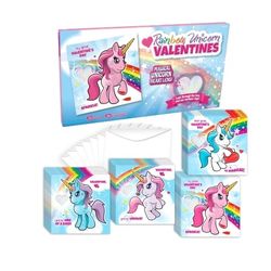 Cute Rainbow Unicorn Valentines Day Cards with Envelopes Exchange Gifts 28 Pack