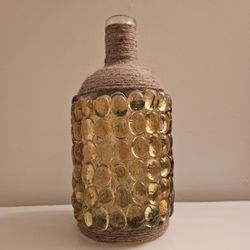Yellow/Gold Bottle Candle Holder NEW 