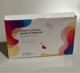 8” lighted makeup mirror