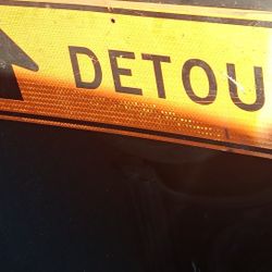 Authentic 36" Metal Straight Arrow DETOUR Road Sign for Bar or Man Cave 