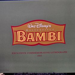 ntage Disney Store Bambi Lithograph 1997 Exclusive Commemorative Print