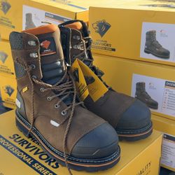 Professional Men's Dozier Waterproof 8" Steel Toe Work Boots SIZES 8.5, 10, 10.5, 11, 13 ONLY - $85 PER PAIR