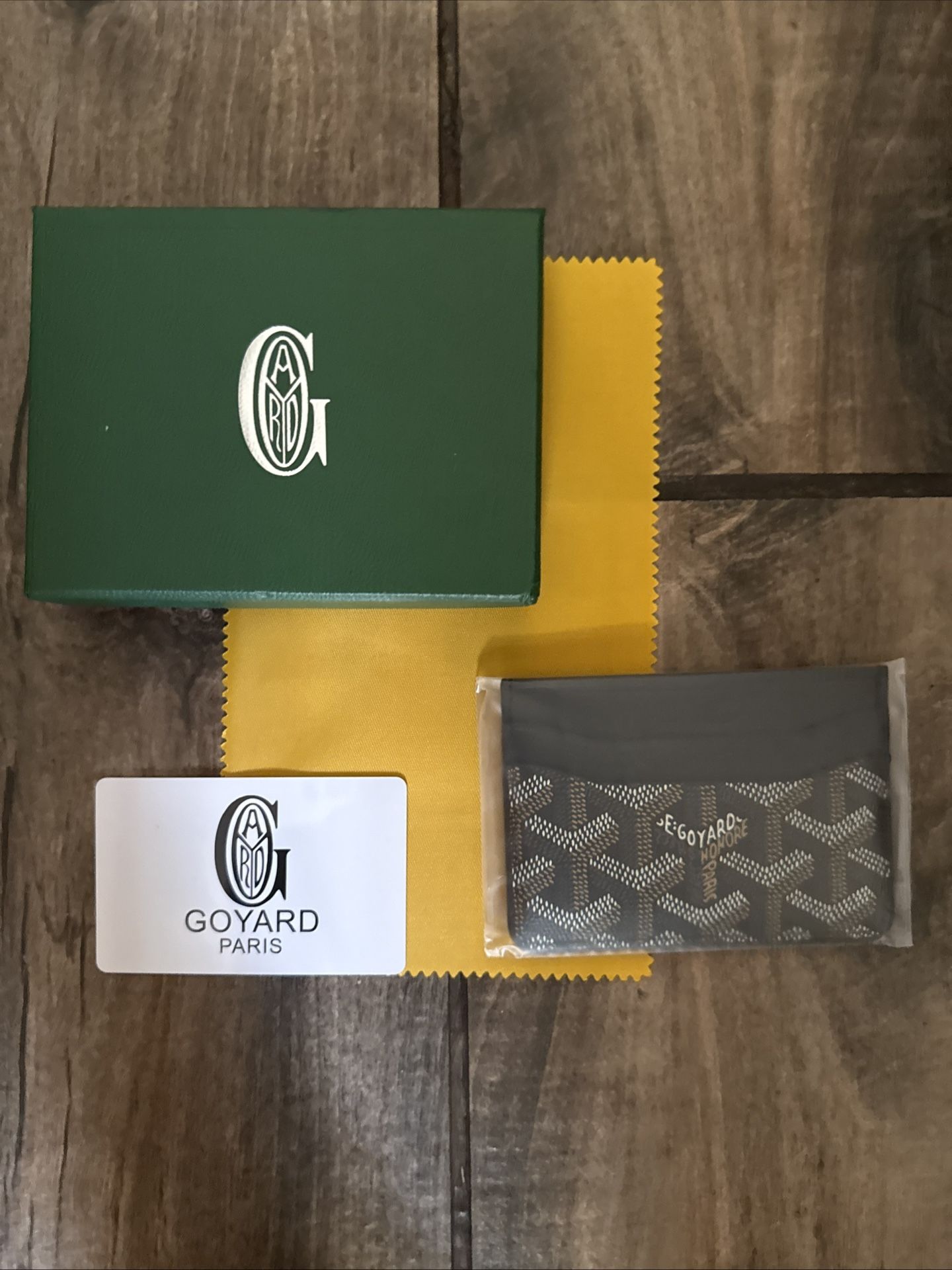 Authentic!!! Goyard Saint Sulpice Card Holder Black With Canvis, Includes Box