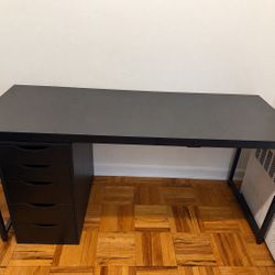 Computer Desk with IKEA ALEX 5-Drawer Unit – Great Condition – Must Pick Up (UES)