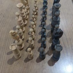 Antique Wooden Chess Pieces