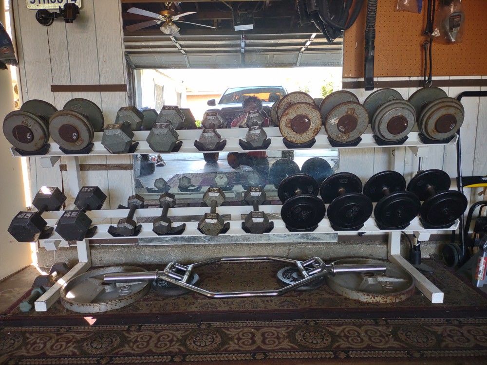 DUMBBELL SET WITH INDUSTRIAL RACK