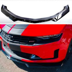 Fits 16-24 Chevy Camaro 2DR 1LE Style ABS Front Bumper Lip Splitter Gloss Black