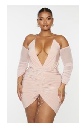 Blush mesh Bodycon dress