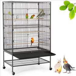 Large Parrot Cage With Perfitel Bird Cage Cover And 4 No-mess Bird Feeder Seed Catcher