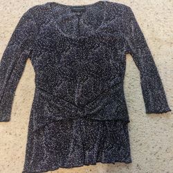 Shirt -Purple, White, Black Pattern