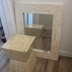 Mirror and night stand or stool