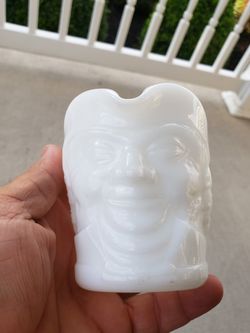 VINTAGE FEDERAL 'TOBY JUG' WHITE MILK GLASS MUG CUP CREAMER PITCHER