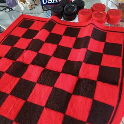 Vintage 1970s Giant Checkers Game
