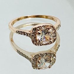 Clear Diamond Round CZ Cubic Zircon Cushion Cut Size 9 Ring .80CT Princess