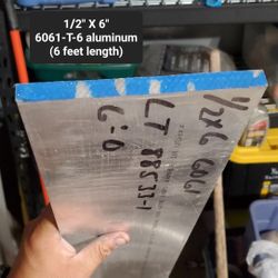 1/2" X 6" X 6 foot length aluminum flat bar
