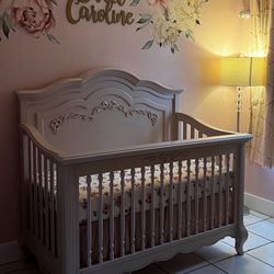 Evolur Aurora Convertible crib in Blush Pink Pearl