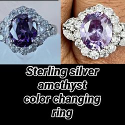 Sterling silver amethyst ring 