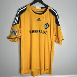 LA Galaxy Training Jersey Mens XXL Yellow Adidas MLS Formotion 2009 2010 2011