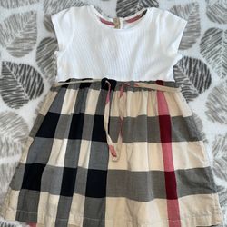 Burberry Baby Girl 12 Months Mini Rosey Check Skirt Dress