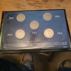 Set Of Nickles 1902 Thru 1906