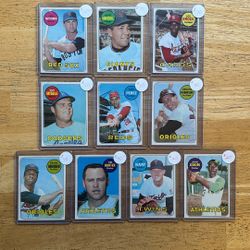 Lot of (10) 1969 Topps Baseball Cards. (Nicely Centered, Sharp Corners & Pack Fresh) $20 & Up!