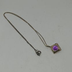 AICC 96 925 Sterling amethyst Orb Pendant Necklace 