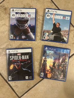 PS5 & PS4, 4 games total, pickup in Homestead, Florida.