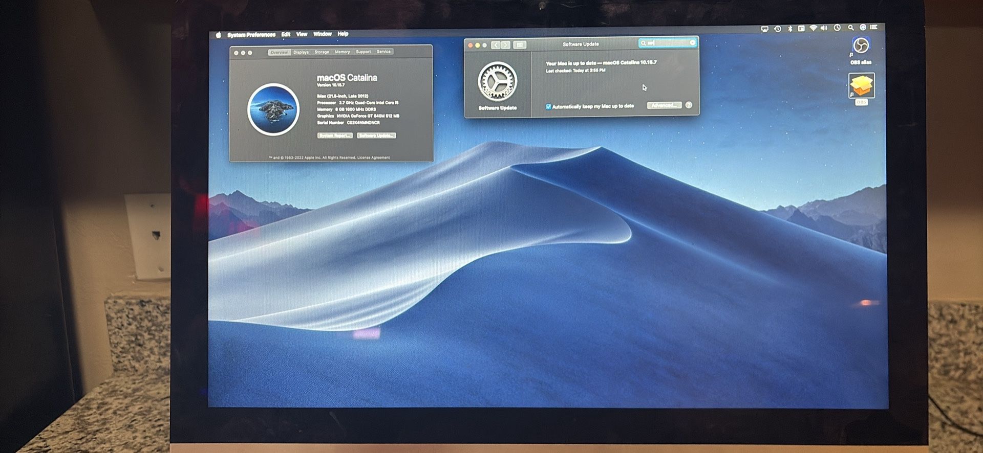 Late 2012 iMac 21.5 In 