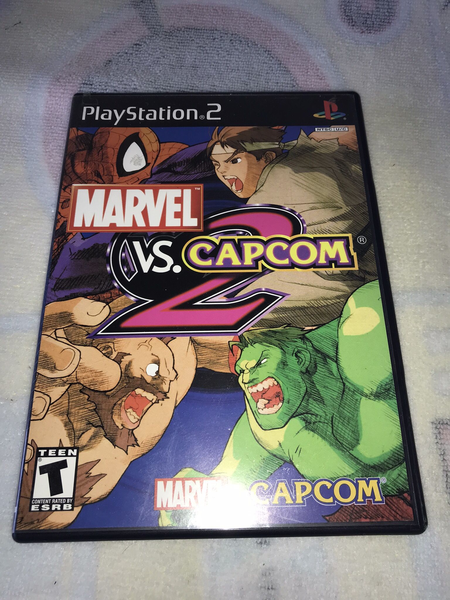 Marvel VS. Capcom 2 PS2 (Sony PlayStation 2, 2002) w/ Manual! Tested & Working!