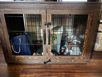 Wooden Dog Crate Furniture Console
